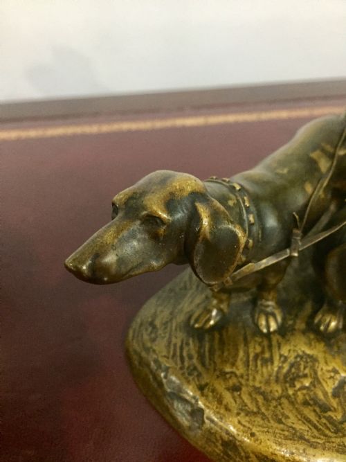 GORNIK RARE AUSTRIAN BRONZE DACHSHUND TRIO C1910 - ADDITIONAL PHOTO 11