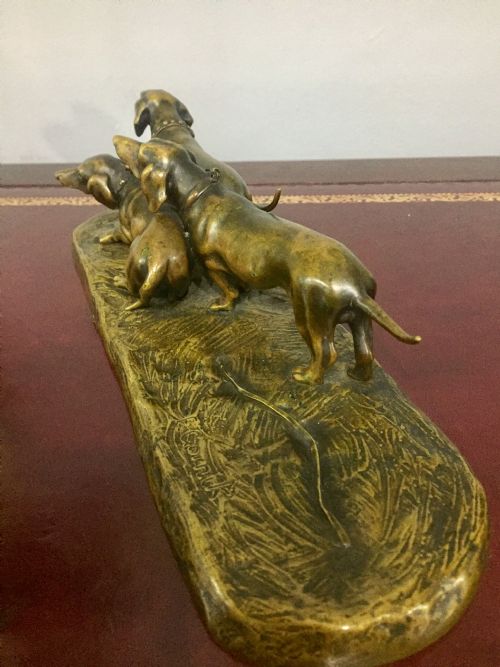 GORNIK RARE AUSTRIAN BRONZE DACHSHUND TRIO C1910 - ADDITIONAL PHOTO 12