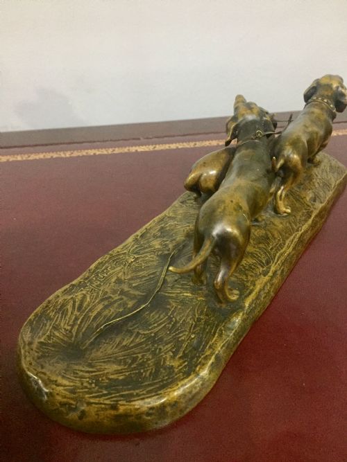GORNIK RARE AUSTRIAN BRONZE DACHSHUND TRIO C1910 - ADDITIONAL PHOTO 13