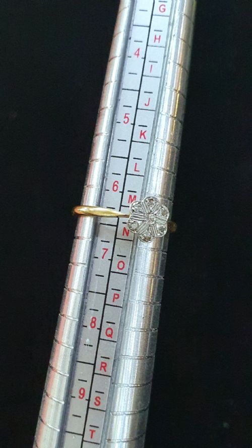 ART DECO DIAMOND PLATINUM 18CT GEOMETRIC DAISY RING EMPIRE'S LARGEST JEWELLER 1920S H SAMUEL RING SIZE M - ADDITIONAL PHOTO 6