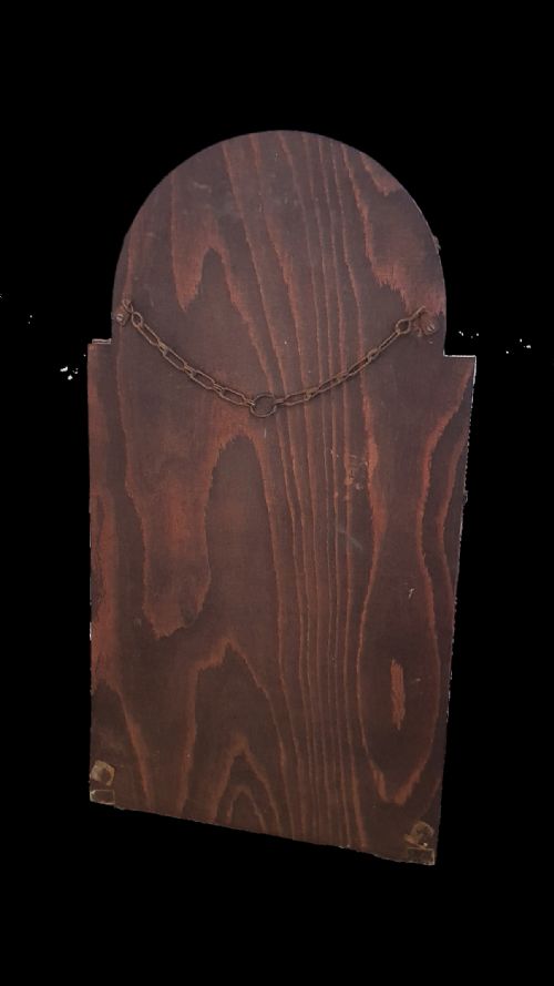 ART DECO MIRROR PETITE PORTRAIT PEACH SIDES BEVELLED ARCH TOP READY TO HANG - ADDITIONAL PHOTO 5