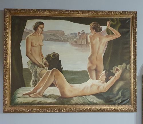 R BRAUN C1930 GERMAN ART DECO OIL ON CANVAS IN GILTWOOD FRAME - ADDITIONAL PHOTO 2