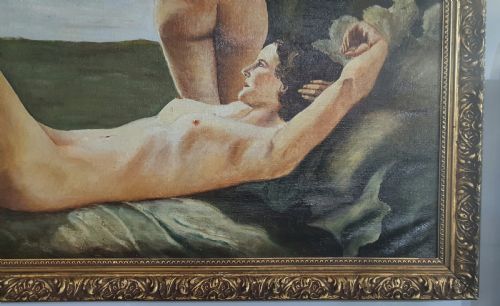 R BRAUN C1930 GERMAN ART DECO OIL ON CANVAS IN GILTWOOD FRAME - ADDITIONAL PHOTO 5