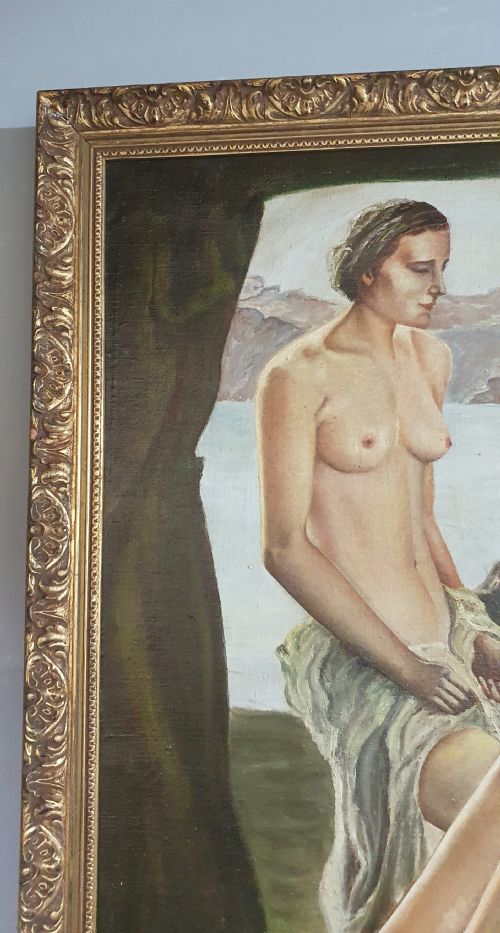 R BRAUN C1930 GERMAN ART DECO OIL ON CANVAS IN GILTWOOD FRAME - ADDITIONAL PHOTO 6