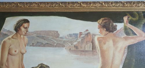 R BRAUN C1930 GERMAN ART DECO OIL ON CANVAS IN GILTWOOD FRAME - ADDITIONAL PHOTO 7