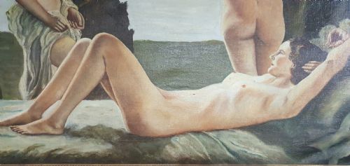 R BRAUN C1930 GERMAN ART DECO OIL ON CANVAS IN GILTWOOD FRAME - ADDITIONAL PHOTO 8