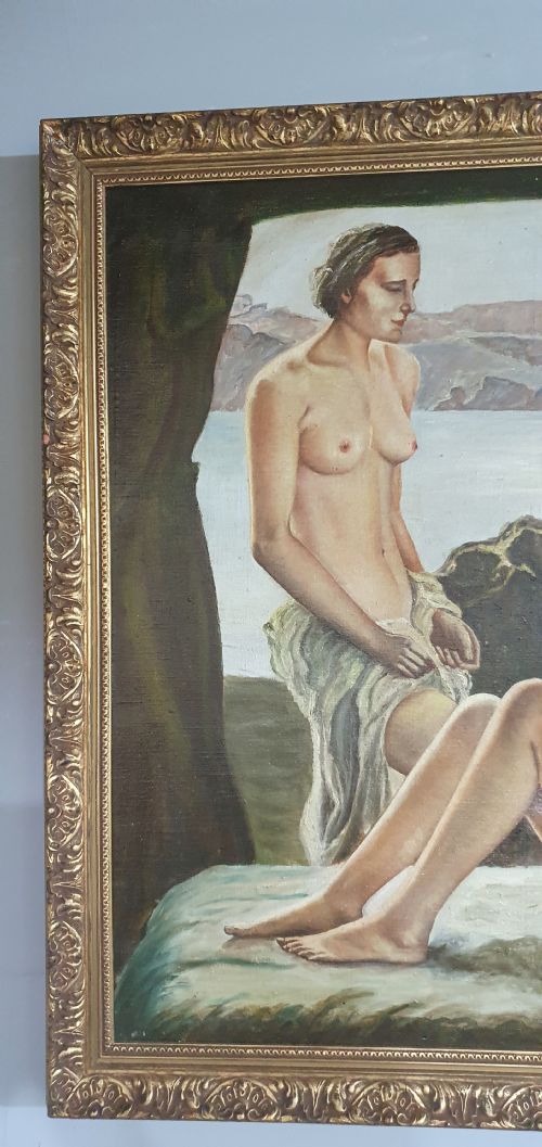 R BRAUN C1930 GERMAN ART DECO OIL ON CANVAS IN GILTWOOD FRAME - ADDITIONAL PHOTO 10