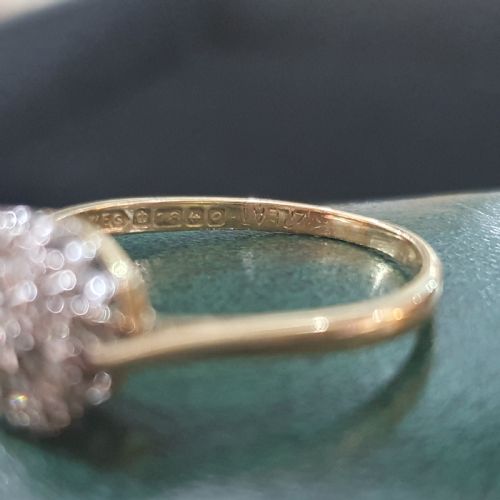ART DECO 1938 DIAMOND CLUSTER 18CT PLATINUM RING SIZE Q - ADDITIONAL PHOTO 5