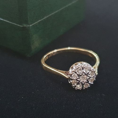ART DECO 1938 DIAMOND CLUSTER 18CT PLATINUM RING SIZE Q - ADDITIONAL PHOTO 7