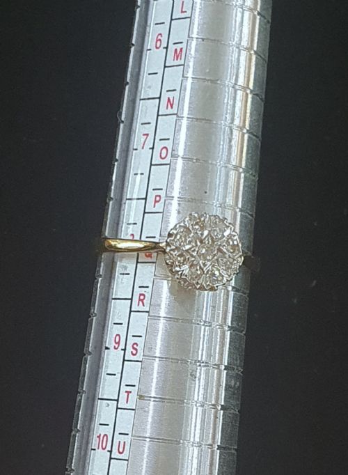 ART DECO 1938 DIAMOND CLUSTER 18CT PLATINUM RING SIZE Q - ADDITIONAL PHOTO 13