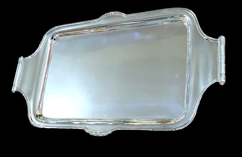 asprey 1930s art deco cocktail serving tray hand soldered silver plate - CATEGORY: ANTIQUE SILVER - DATED 1930