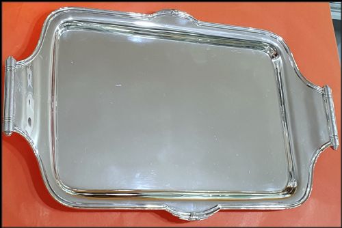 ASPREY 1930S ART DECO COCKTAIL SERVING TRAY HAND SOLDERED SILVER PLATE - ADDITIONAL PHOTO 1