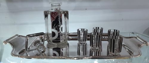 ORIGINAL KARL PALDA ART DECO BOHEMIAN DECANTER SHOT GLASSES C1930S - ADDITIONAL PHOTO 8