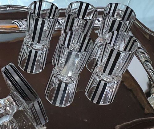 ORIGINAL KARL PALDA ART DECO BOHEMIAN DECANTER SHOT GLASSES C1930S - ADDITIONAL PHOTO 12