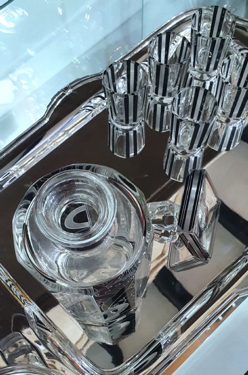 ORIGINAL KARL PALDA ART DECO BOHEMIAN DECANTER SHOT GLASSES C1930S - ADDITIONAL PHOTO 13