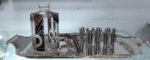 ORIGINAL KARL PALDA ART DECO BOHEMIAN DECANTER SHOT GLASSES C1930S - ADDITIONAL PHOTO 15