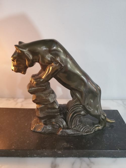 ART DECO FRENCH PANTHER LAMP C1930 - ADDITIONAL PHOTO 2