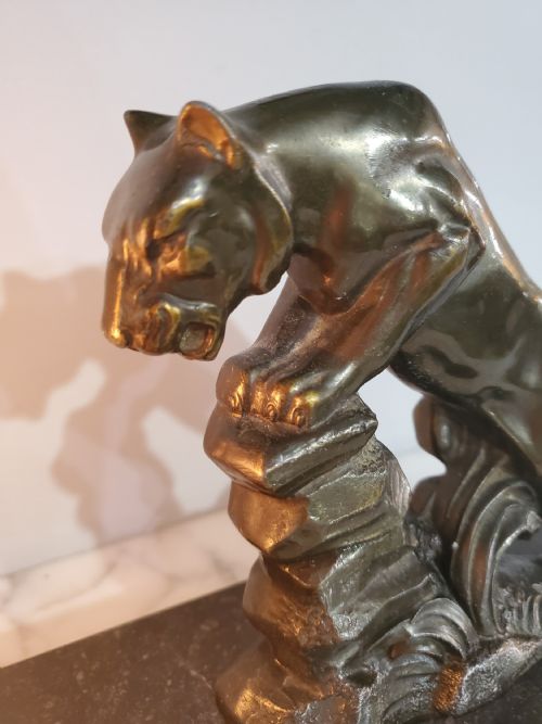 ART DECO FRENCH PANTHER LAMP C1930 - ADDITIONAL PHOTO 3