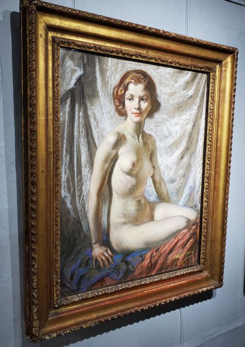ALFRED COOPER WINSTON CHURCHILL ROYAL ACADEMY ARTIST PASTEL PORTRAIT OF NUDE C1940S - ADDITIONAL PHOTO 7