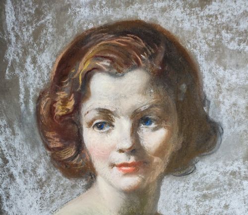 ALFRED COOPER WINSTON CHURCHILL ROYAL ACADEMY ARTIST PASTEL PORTRAIT OF NUDE C1940S - ADDITIONAL PHOTO 9