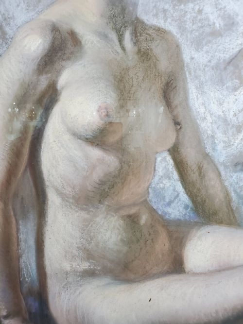 ALFRED COOPER WINSTON CHURCHILL ROYAL ACADEMY ARTIST PASTEL PORTRAIT OF NUDE C1940S - ADDITIONAL PHOTO 5