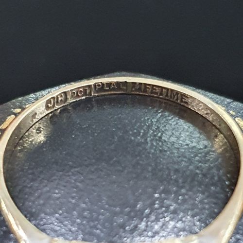ART DECO PLATINUM SET DIAMOND GEOMETRIC STARBURST DESIGN ON 9CT GOLD RING SIZE Q - ADDITIONAL PHOTO 9