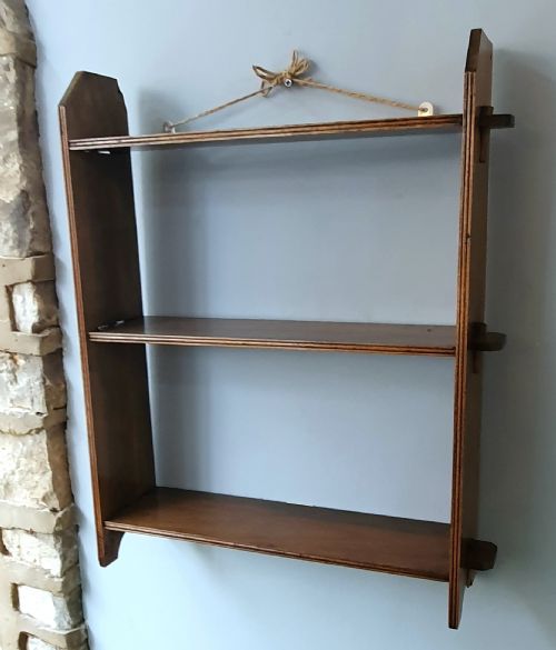 ARTS CRAFTS OAK PEGGED FREESTANDING OR WALL HUNG SHELVES C1910 - ADDITIONAL PHOTO 5