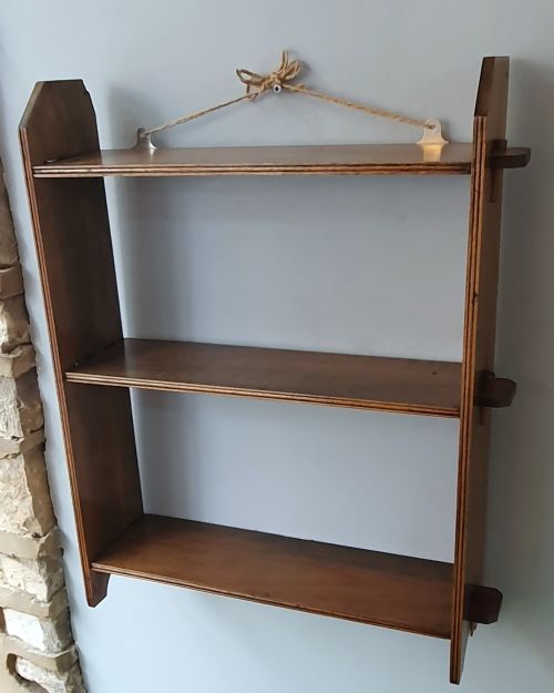 ARTS CRAFTS OAK PEGGED FREESTANDING OR WALL HUNG SHELVES C1910 - ADDITIONAL PHOTO 6