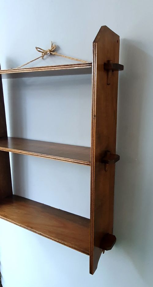ARTS CRAFTS OAK PEGGED FREESTANDING OR WALL HUNG SHELVES C1910 - ADDITIONAL PHOTO 7