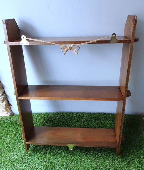 ARTS CRAFTS OAK PEGGED FREESTANDING OR WALL HUNG SHELVES C1910 - ADDITIONAL PHOTO 8