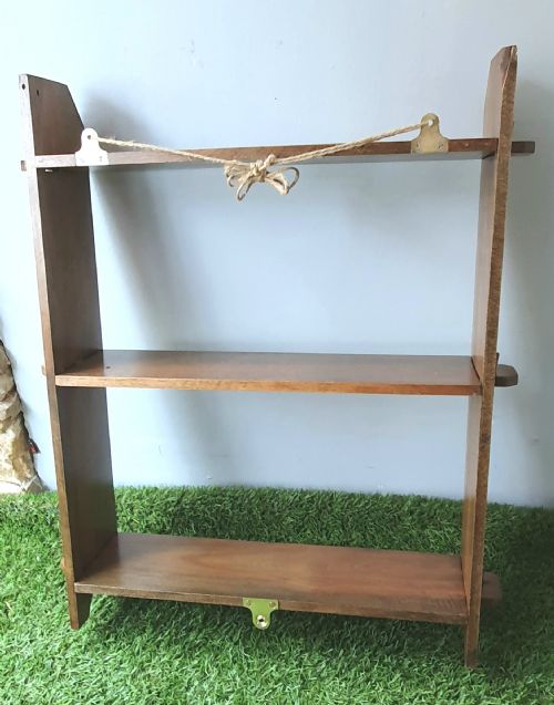 ARTS CRAFTS OAK PEGGED FREESTANDING OR WALL HUNG SHELVES C1910 - ADDITIONAL PHOTO 9