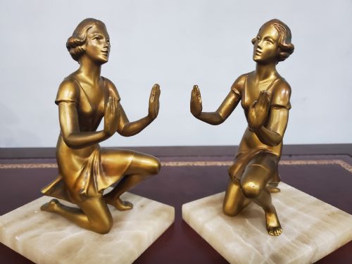 PAIR OF ART DECO LORENZL BOOKENDS C1930 - ADDITIONAL PHOTO 11