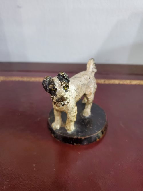 COLD PAINTED BRONZE TERRIER CAR MASCOT ART DECO PERIOD C1930 - ADDITIONAL PHOTO 6