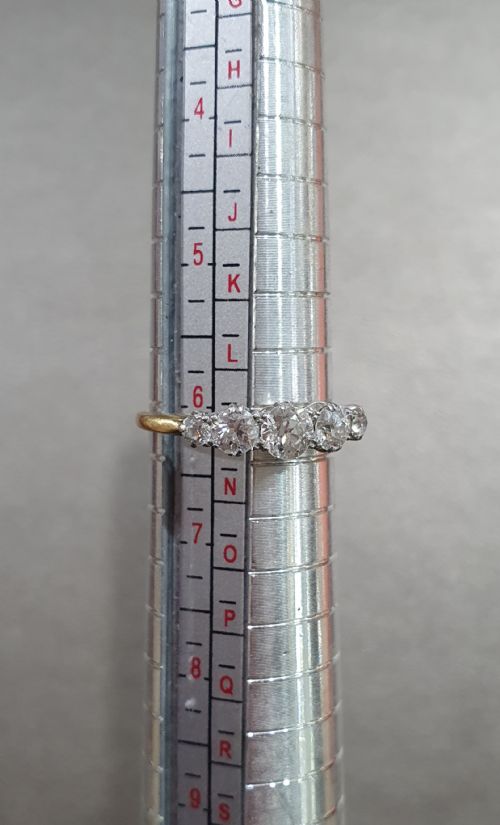 MAPPIN WEBB 1930S 5 DIAMOND 18CT GOLD HALF ETERNITY RING SIZE M - ADDITIONAL PHOTO 26
