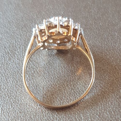 1930S ART DECO VINTAGE OPAL 9CT GOLD RING WITH HALO SIZE L - ADDITIONAL PHOTO 10