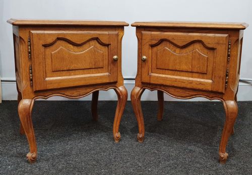 french light oak early 1900s low bedside tables cabinets - CATEGORY: ANTIQUE CUPBOARDS - DATED 1910