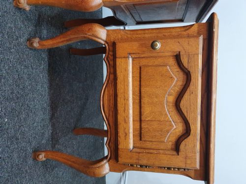 FRENCH LIGHT OAK EARLY 1900S LOW BEDSIDE TABLES CABINETS - ADDITIONAL PHOTO 16
