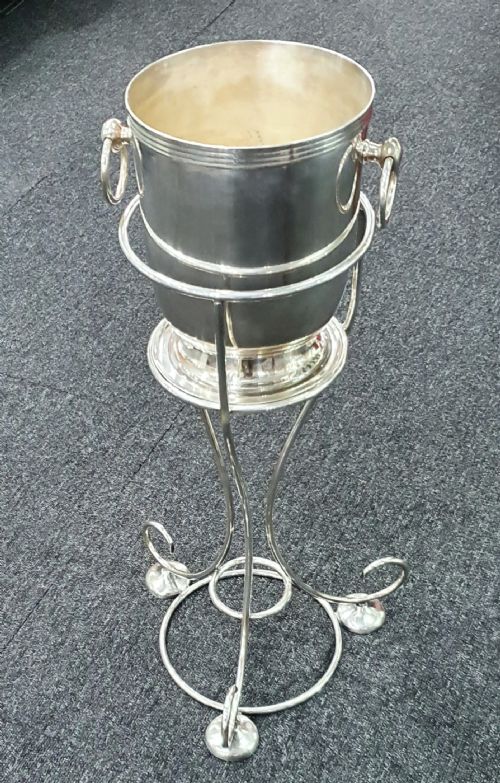 art deco mappin webb frame champagne bucket stand champagne bucket cooler - CATEGORY: ANTIQUE SILVER - DATED 1930