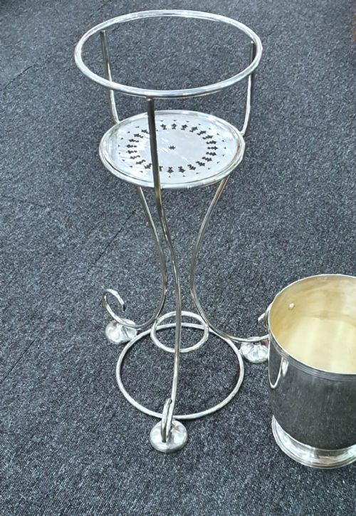 ART DECO MAPPIN WEBB FRAME CHAMPAGNE BUCKET STAND CHAMPAGNE BUCKET COOLER - ADDITIONAL PHOTO 4
