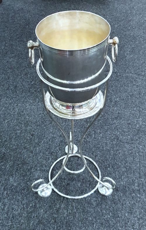 ART DECO MAPPIN WEBB FRAME CHAMPAGNE BUCKET STAND CHAMPAGNE BUCKET COOLER - ADDITIONAL PHOTO 9