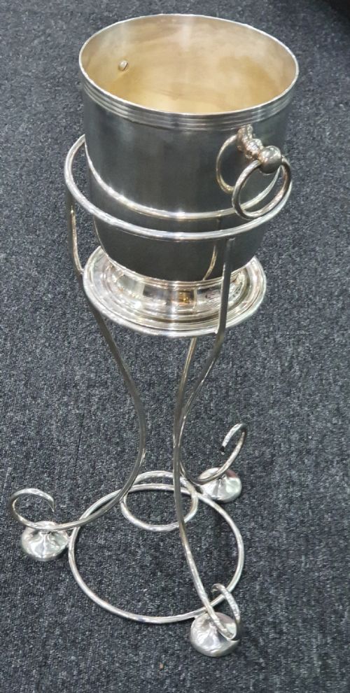 ART DECO MAPPIN WEBB FRAME CHAMPAGNE BUCKET STAND CHAMPAGNE BUCKET COOLER - ADDITIONAL PHOTO 11