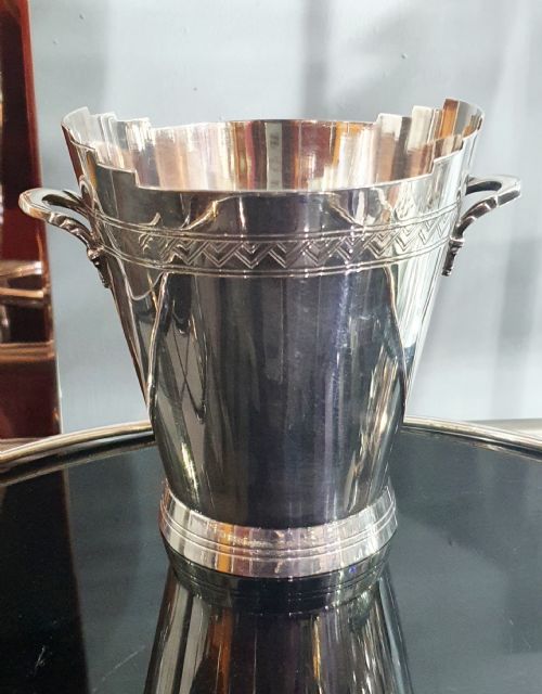 ART DECO MAPPIN WEBB GEOMETRIC DESIGN ICE BUCKET WITH DRIP TRAY KEITH MURRAY DESIGN - ADDITIONAL PHOTO 14