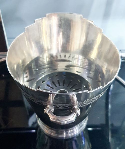 ART DECO MAPPIN WEBB GEOMETRIC DESIGN ICE BUCKET WITH DRIP TRAY KEITH MURRAY DESIGN - ADDITIONAL PHOTO 16