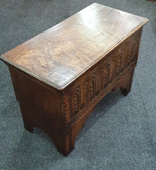 ARTS CRAFTS CARVED OAK COFFER C1900 - ADDITIONAL PHOTO 9