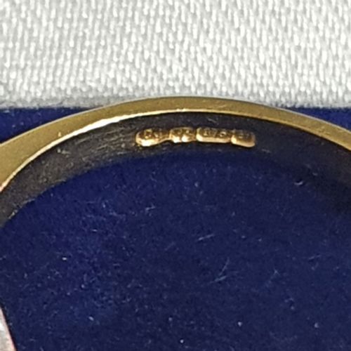 ART DECO SAPPHIRE 6 DIAMOND FAN HALO ON 9CT GOLD CONTINENTAL RING SIZE L - ADDITIONAL PHOTO 16