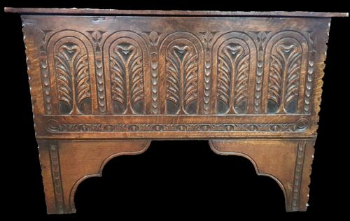 arts crafts carved oak coffer c1900 - CATEGORY: ANTIQUE CHESTS - DATED 1900