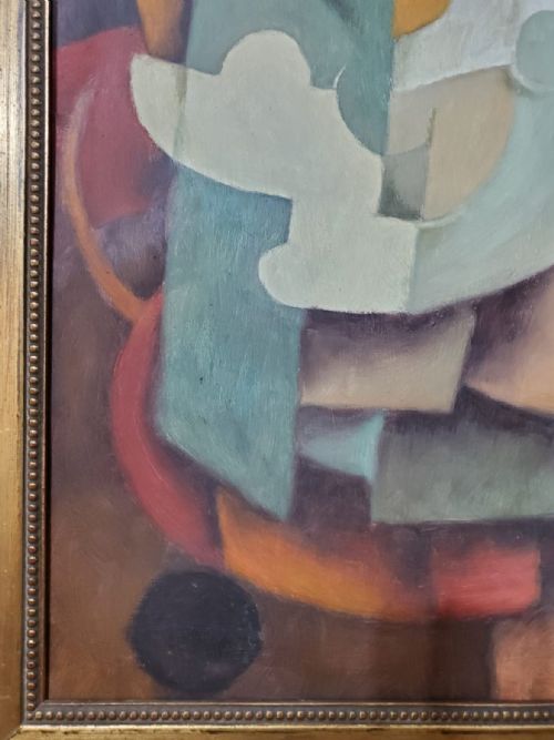 JEAN HERBIN 1948 FRENCH CUBIST OIL ON BOARD OF ABSTRACT STILL LIFE - ADDITIONAL PHOTO 4