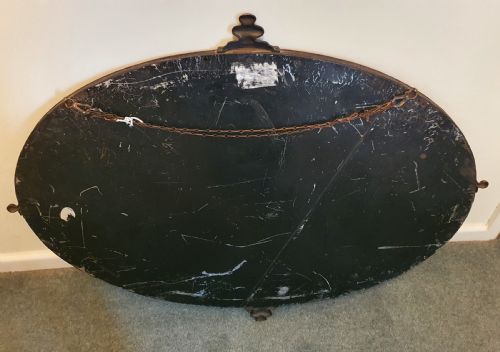 ARTS CRAFTS HAMMERED COPPER OVERMANTLE MIRROR WITH RARE DETAILING ORIGINAL HANGING CHAIN C1910 - ADDITIONAL PHOTO 9