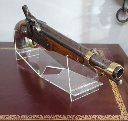 1852 OFFICERS MUZZLE LOADING 16 BORE PERCUSSION WALNUT STOCK SINGLE SHOT HOLSTER PISTOL - ADDITIONAL PHOTO 8