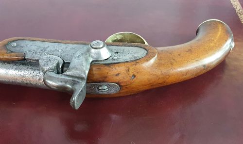1852 OFFICERS MUZZLE LOADING 16 BORE PERCUSSION WALNUT STOCK SINGLE SHOT HOLSTER PISTOL - ADDITIONAL PHOTO 15